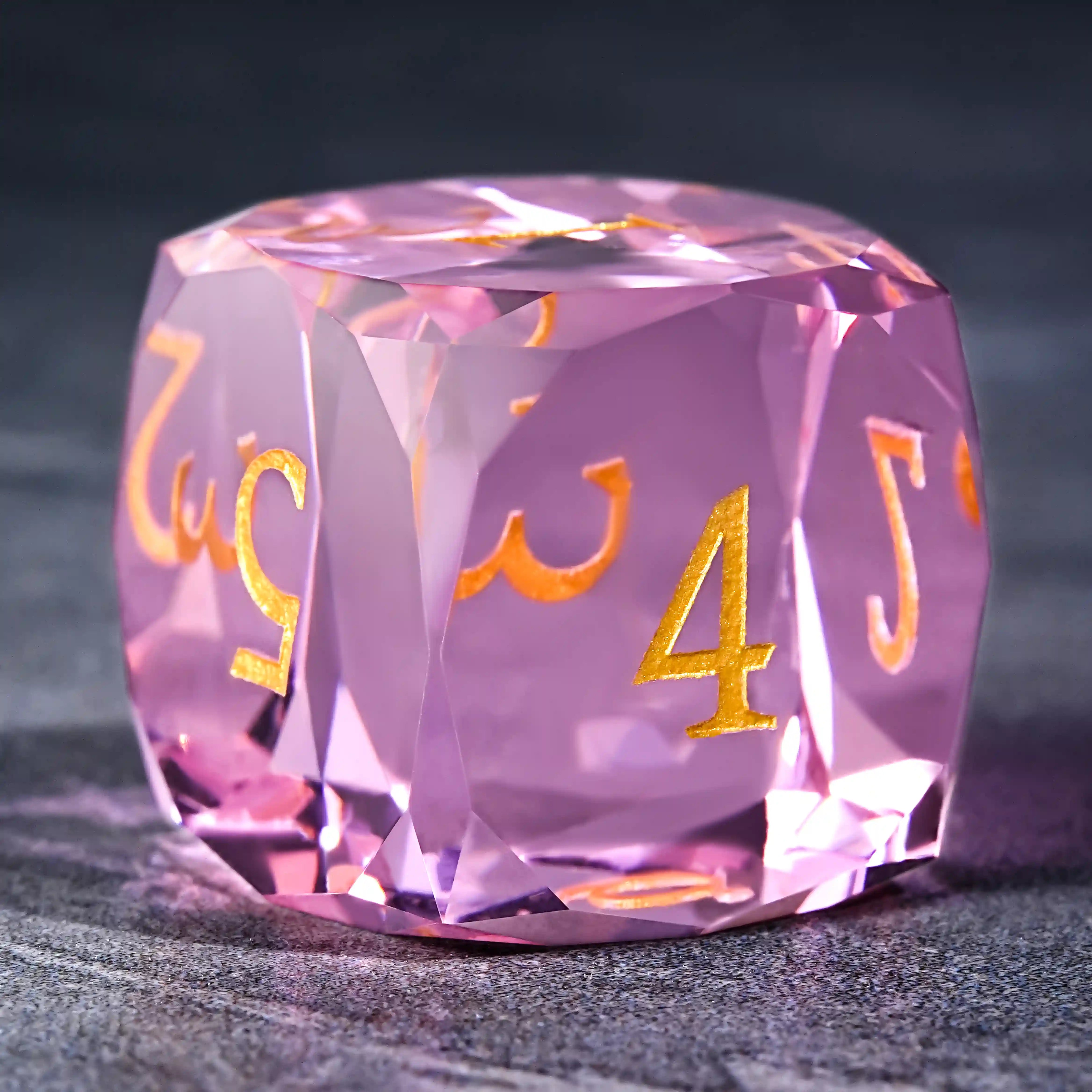 Bear Dice DND Multi-Sided Engraved Glass Gemstone Dice Set