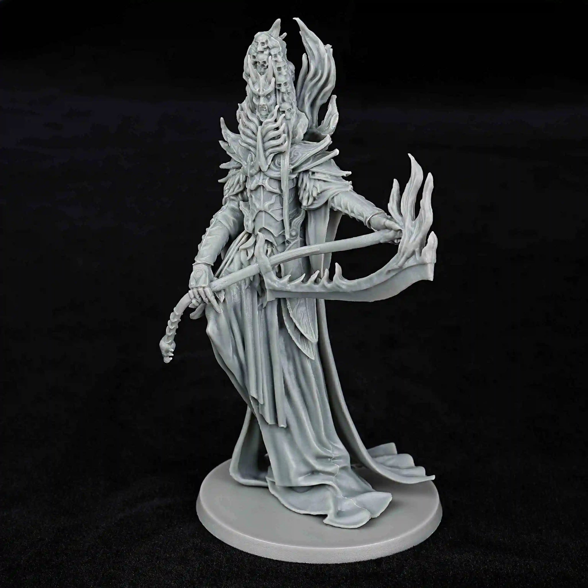 3D Printed Evil Skeleton Lord Elder Robe Flint Scythe Character Model - Bear Dice