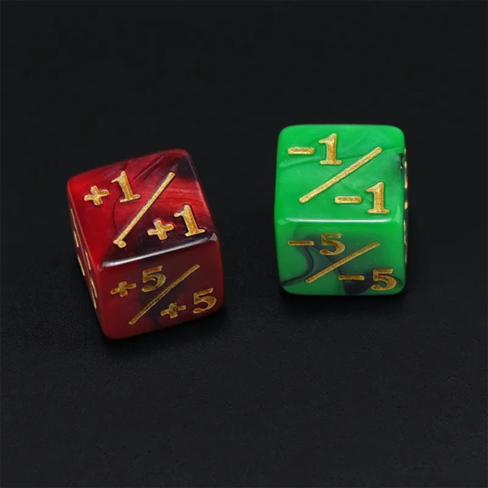 16mm Counting Dice | +1/-1 Double-Sided Six-Sided Dice | MTG Magic Counter