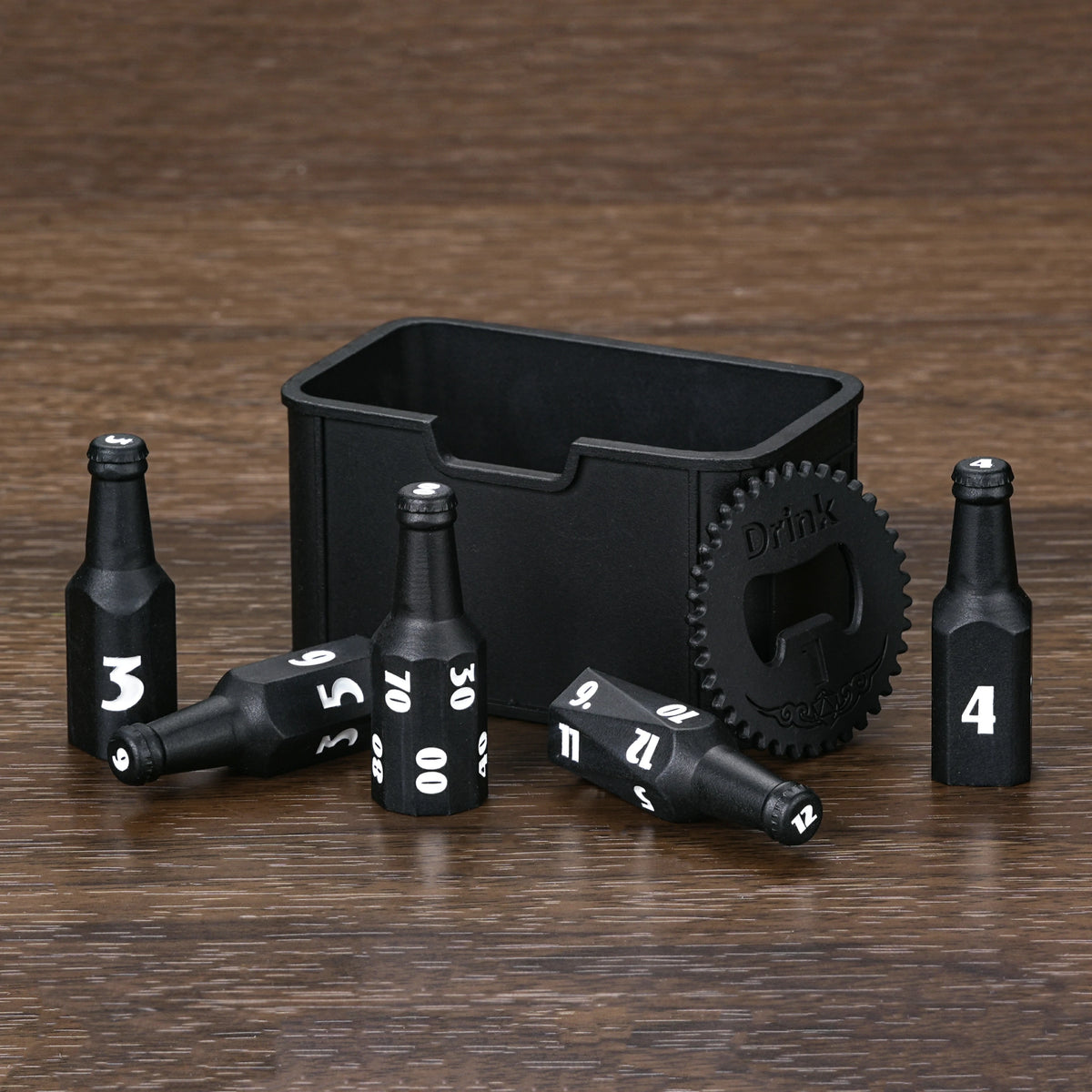 Kickstarter Dice — Unique Metal Beer Bottle Dice Set