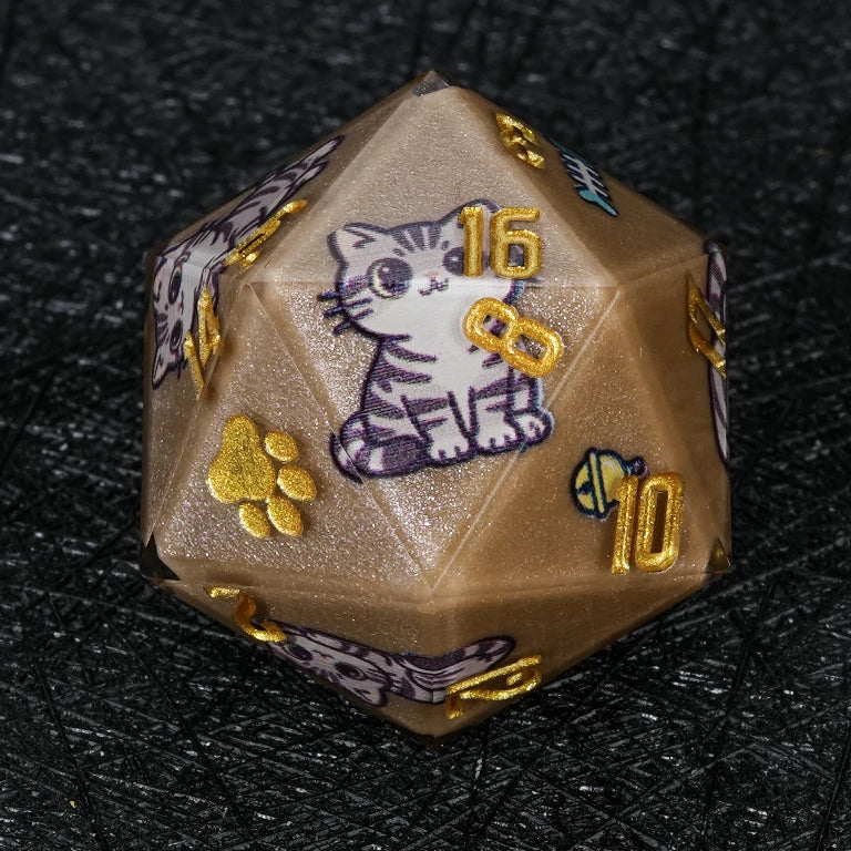 Kickstarter Dice — American Shorthair Cat Polyhedral DND Resin Dice Set