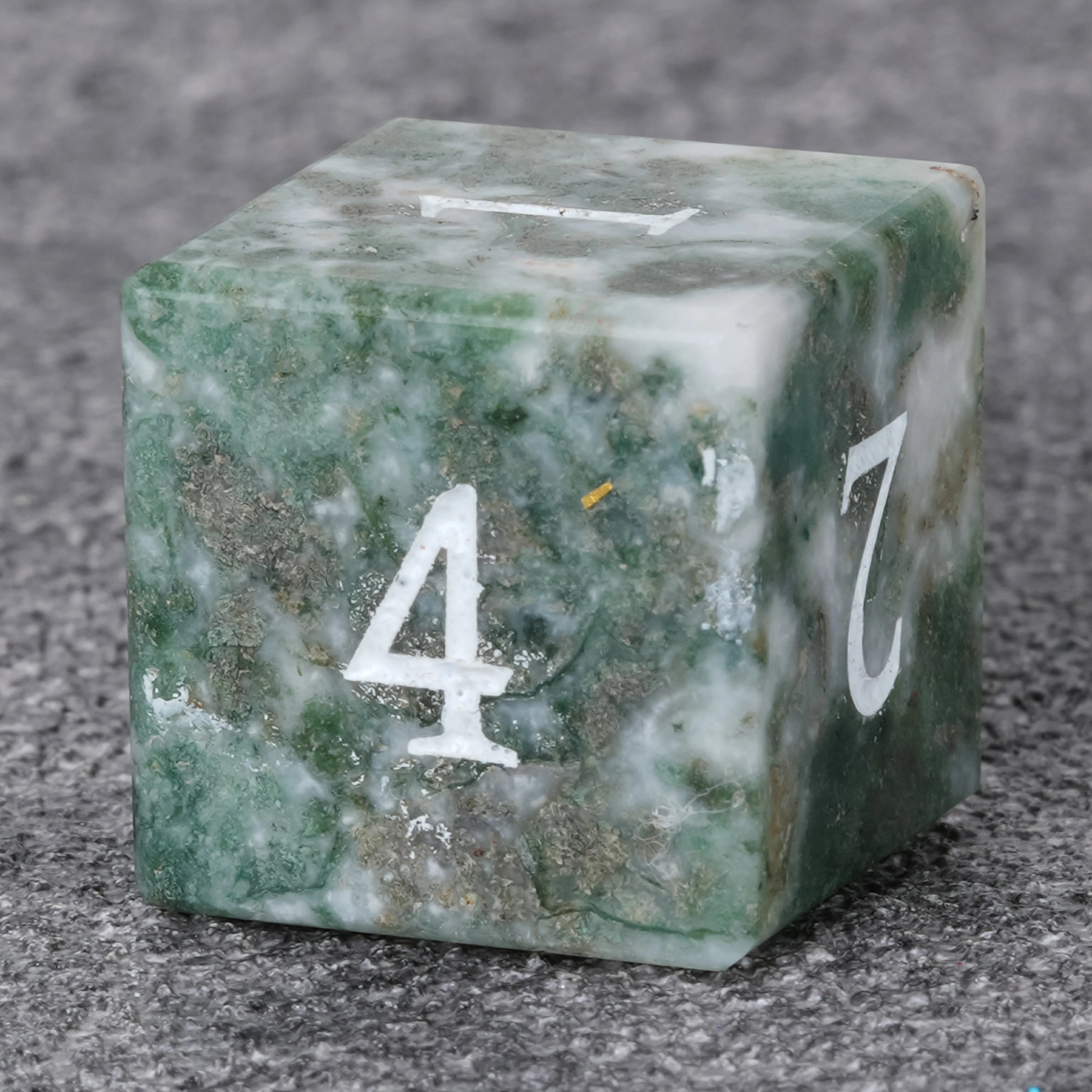Moss Agate Dice Set