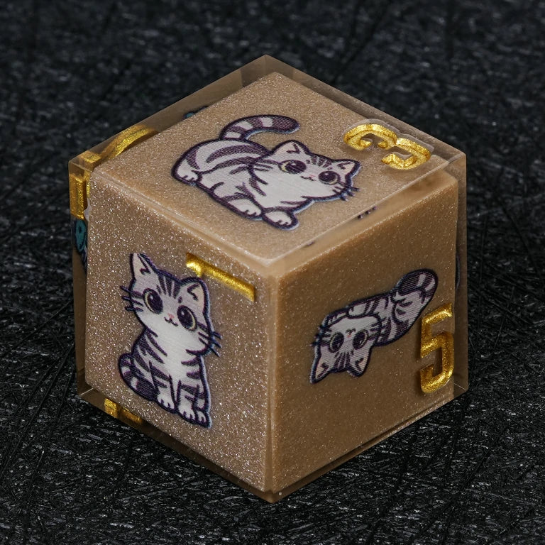 Kickstarter Dice — American Shorthair Cat Polyhedral DND Resin Dice Set