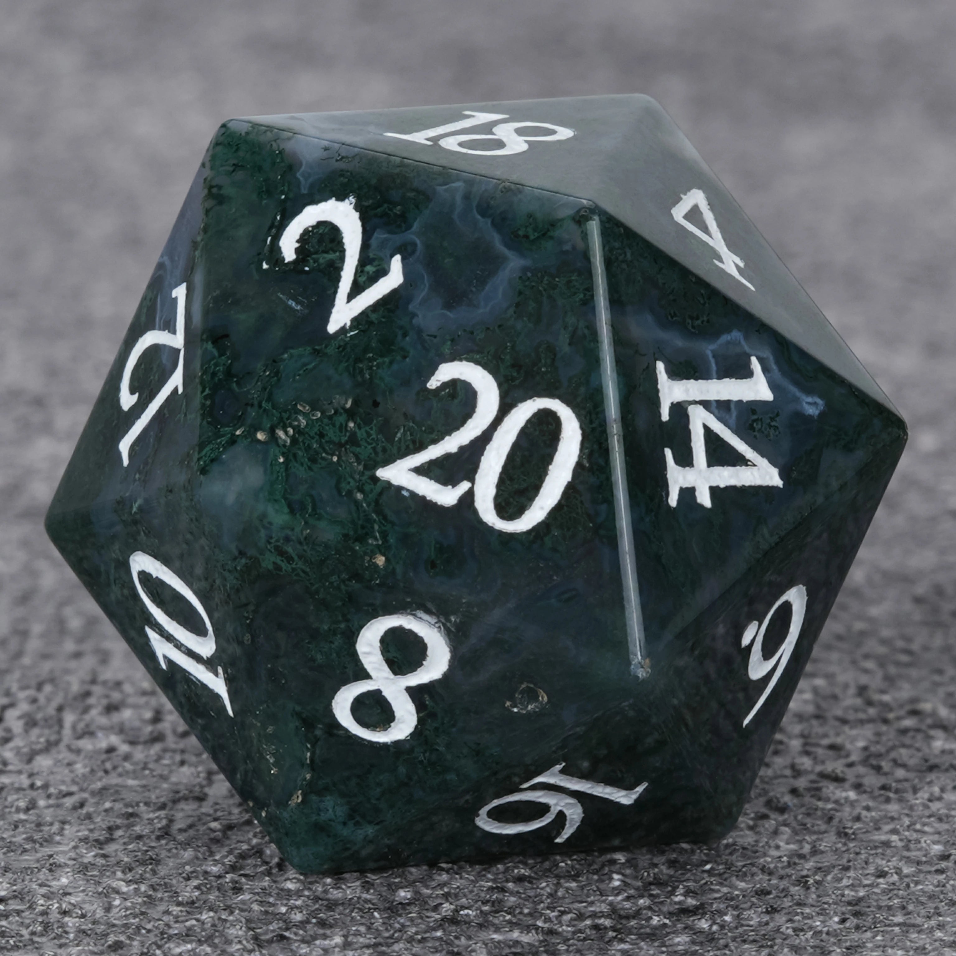 Moss Agate Dice Set