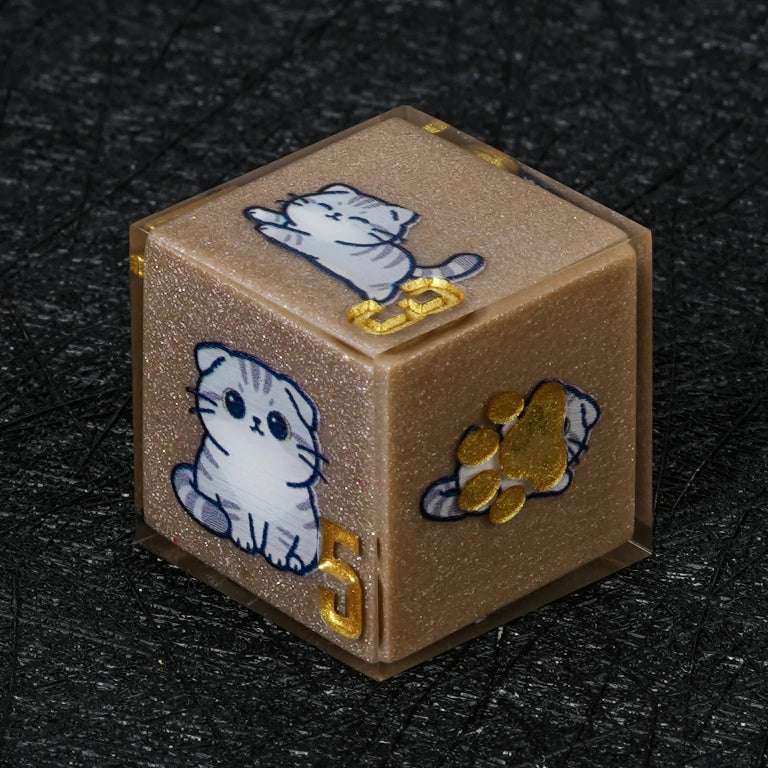 Kickstarter Dice — Scottish Fold Cat Polyhedral DND Resin Dice Set