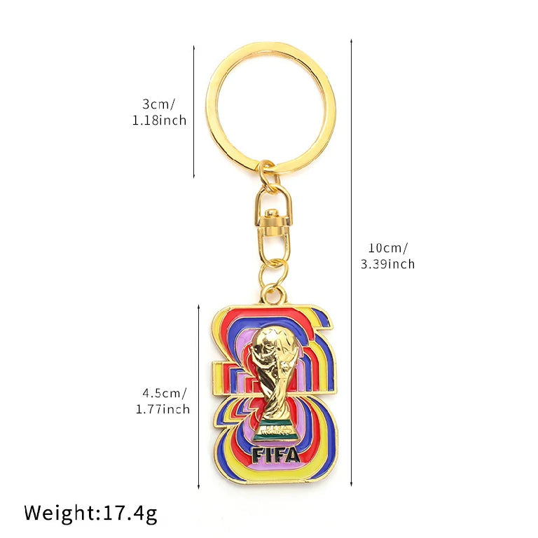 2026 World Cup Painted Enamel UV Printed Metal Keychain