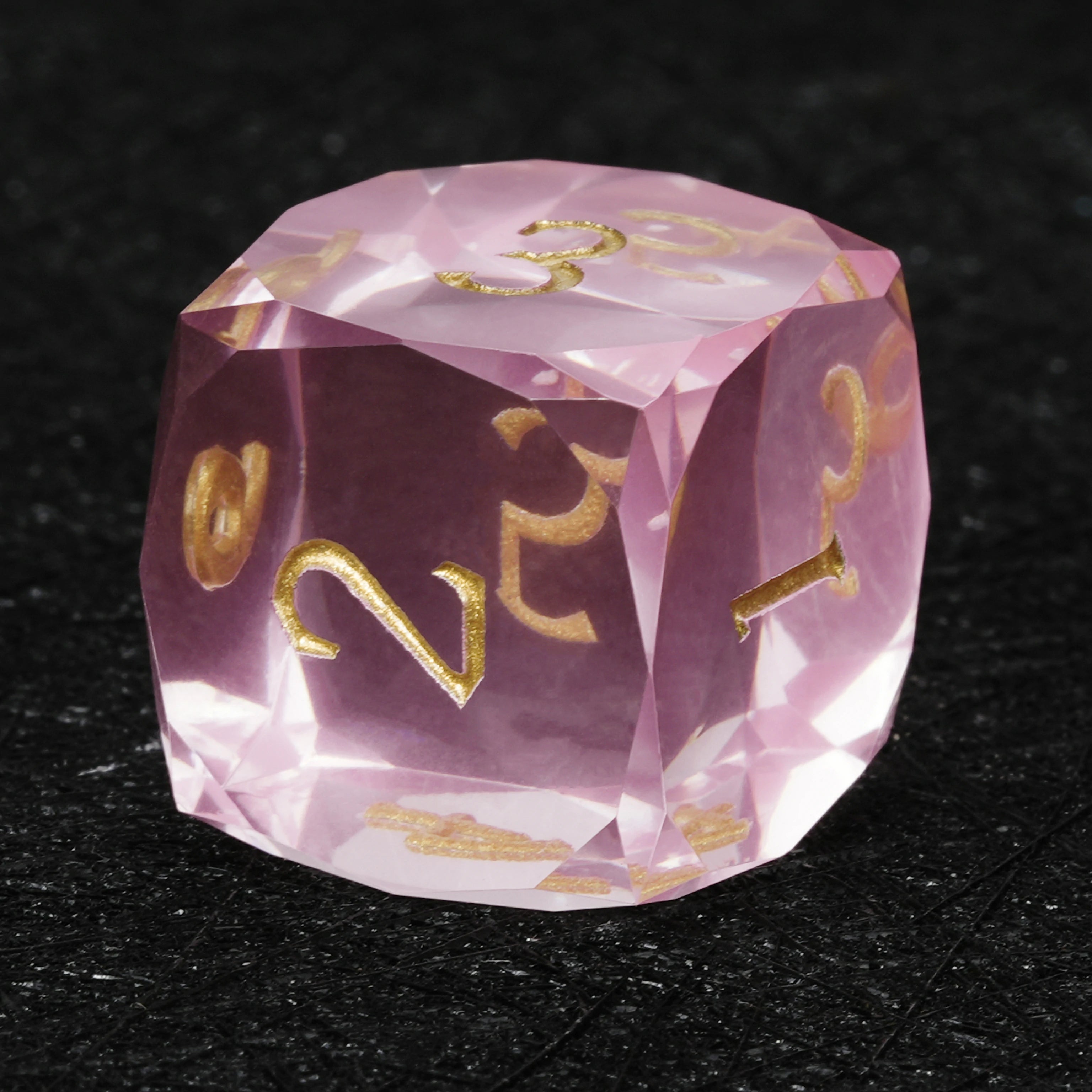 Light Pink Transparent Resin DND Dice Set – 7-Piece RPG Polyhedral Dice