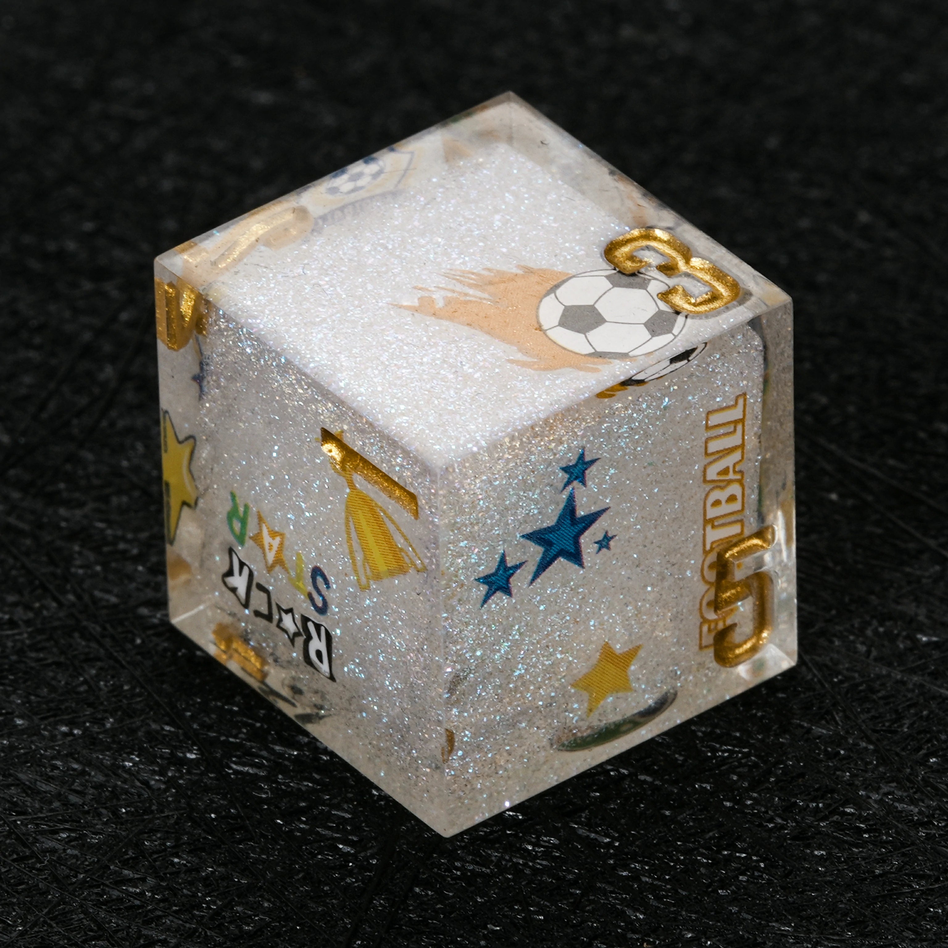 Brazil Soccer DND Dice Set – World Cup Glitter Resin Polyhedral Dice