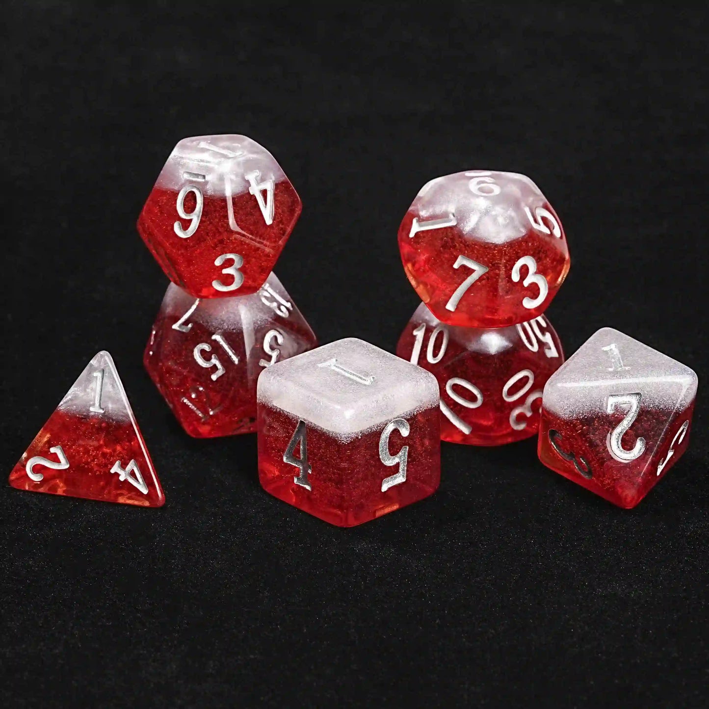 Tavern Brew Red Liquid Core Resin DND Dice Set | Bear Dice