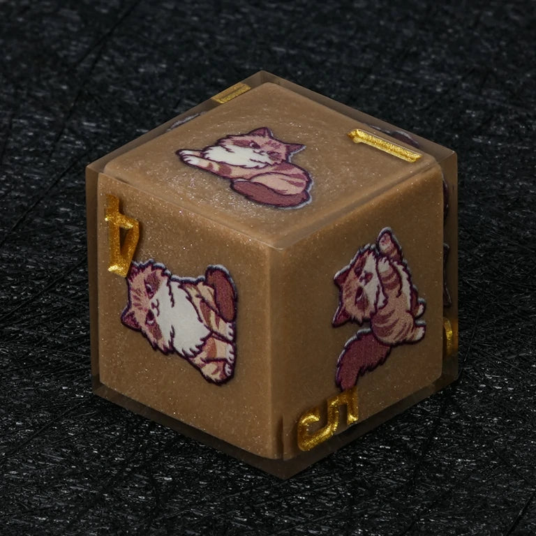 Kickstarter Dice — Siberian Cat Polyhedral DND Resin Dice Set