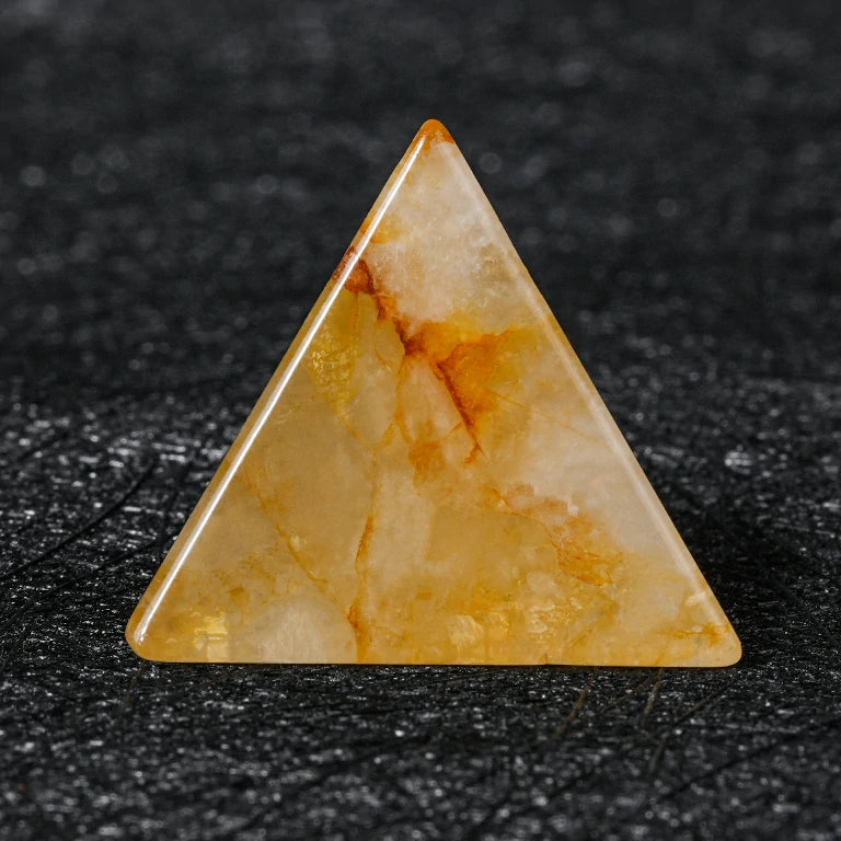 Custom Yellow Calcite Dice Set | Engraved Text, Logo & Numbers