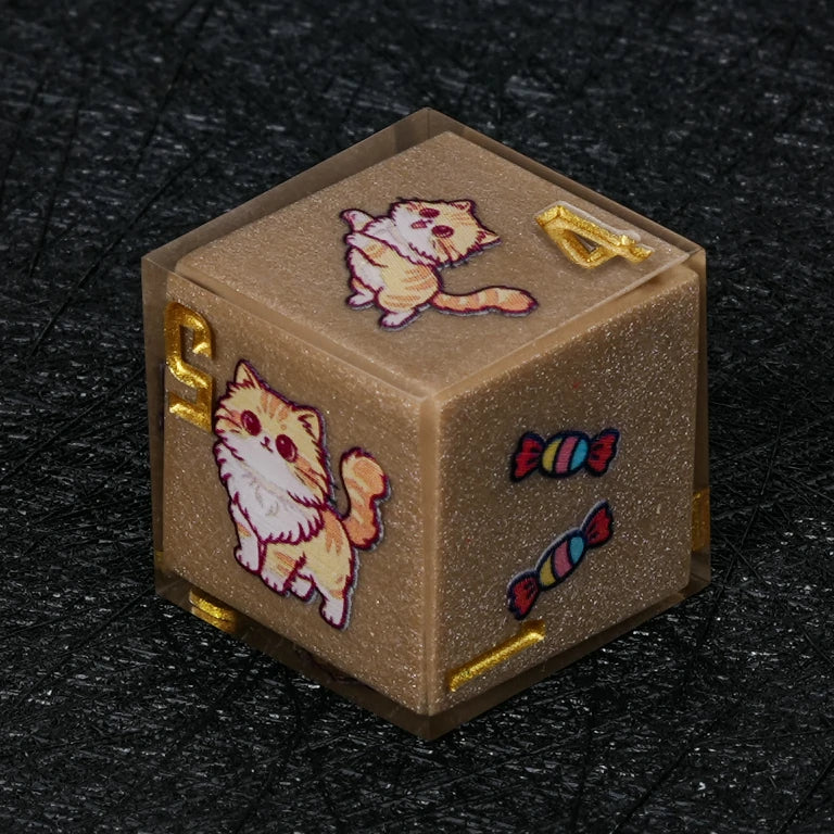Kickstarter Dice — Cute Cat DND Resin Polyhedral Dice Set