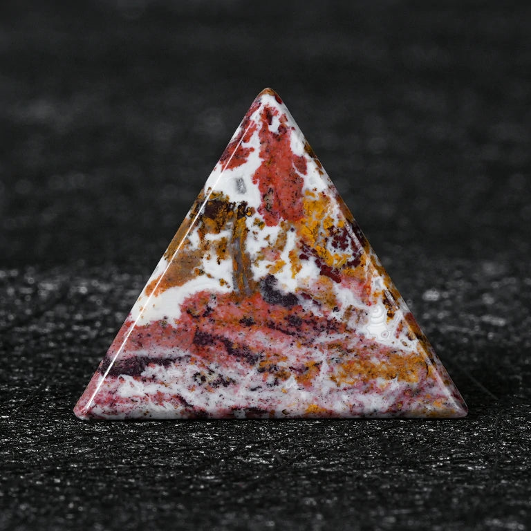 Custom Brecciated Red Jasper Gemstone Dice Set | Engraved Text, Logo & Numbers