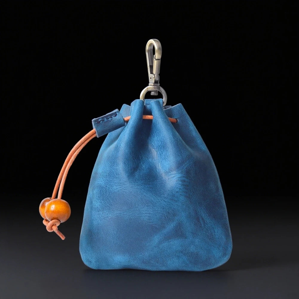 DND Dice Storage Bag in Vintage Cowhide Leather | Dungeons & Dragons Dice Bag