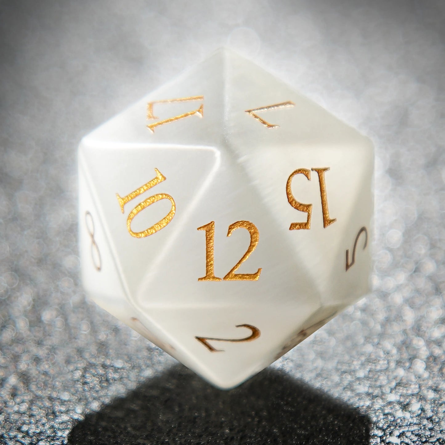 Dwarf Artisan - Opal Gems D&D 20 Sided Dice + Gold Numbers | Bear Dice