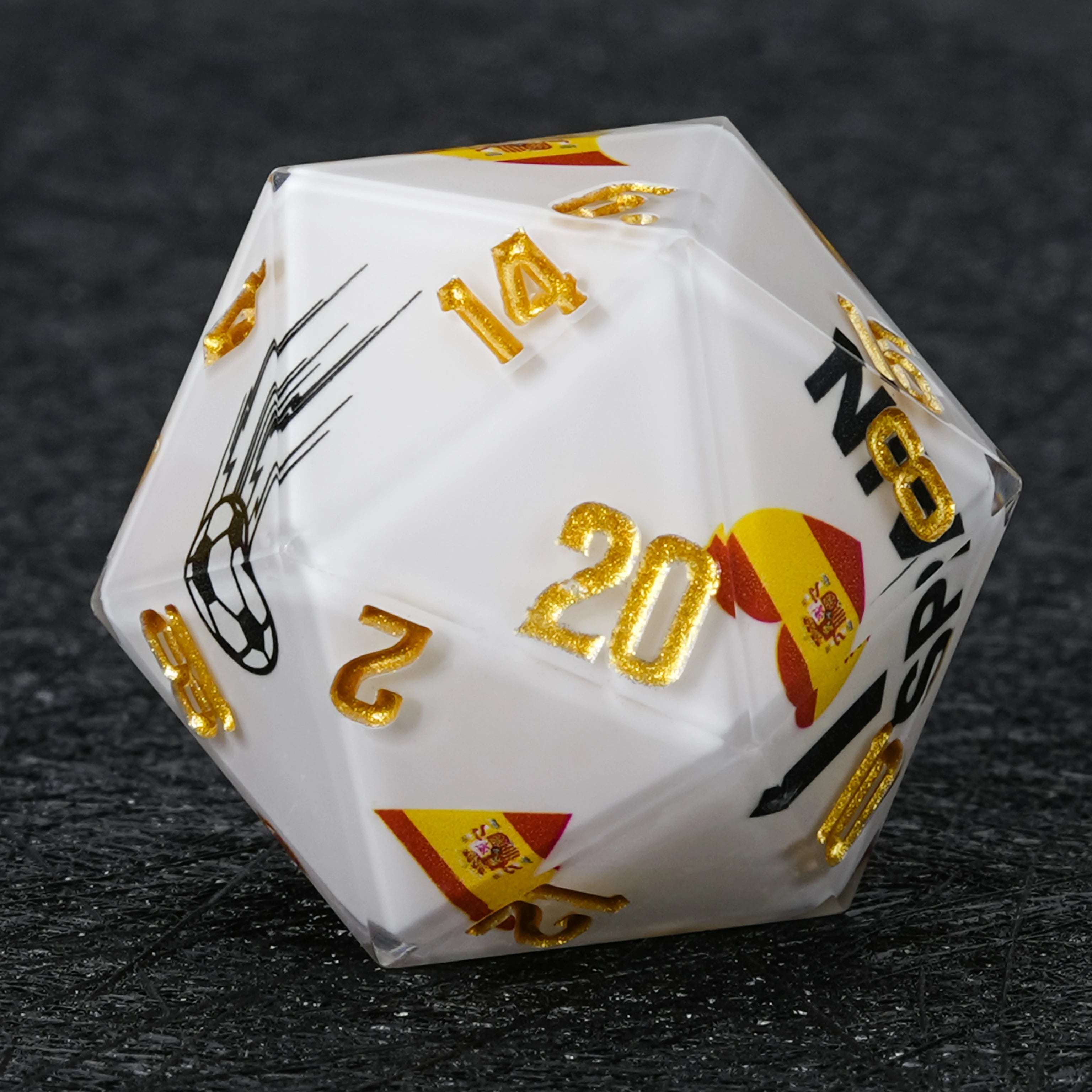 Spain Soccer Resin DND Dice Set – World Cup Kickstarter Edition