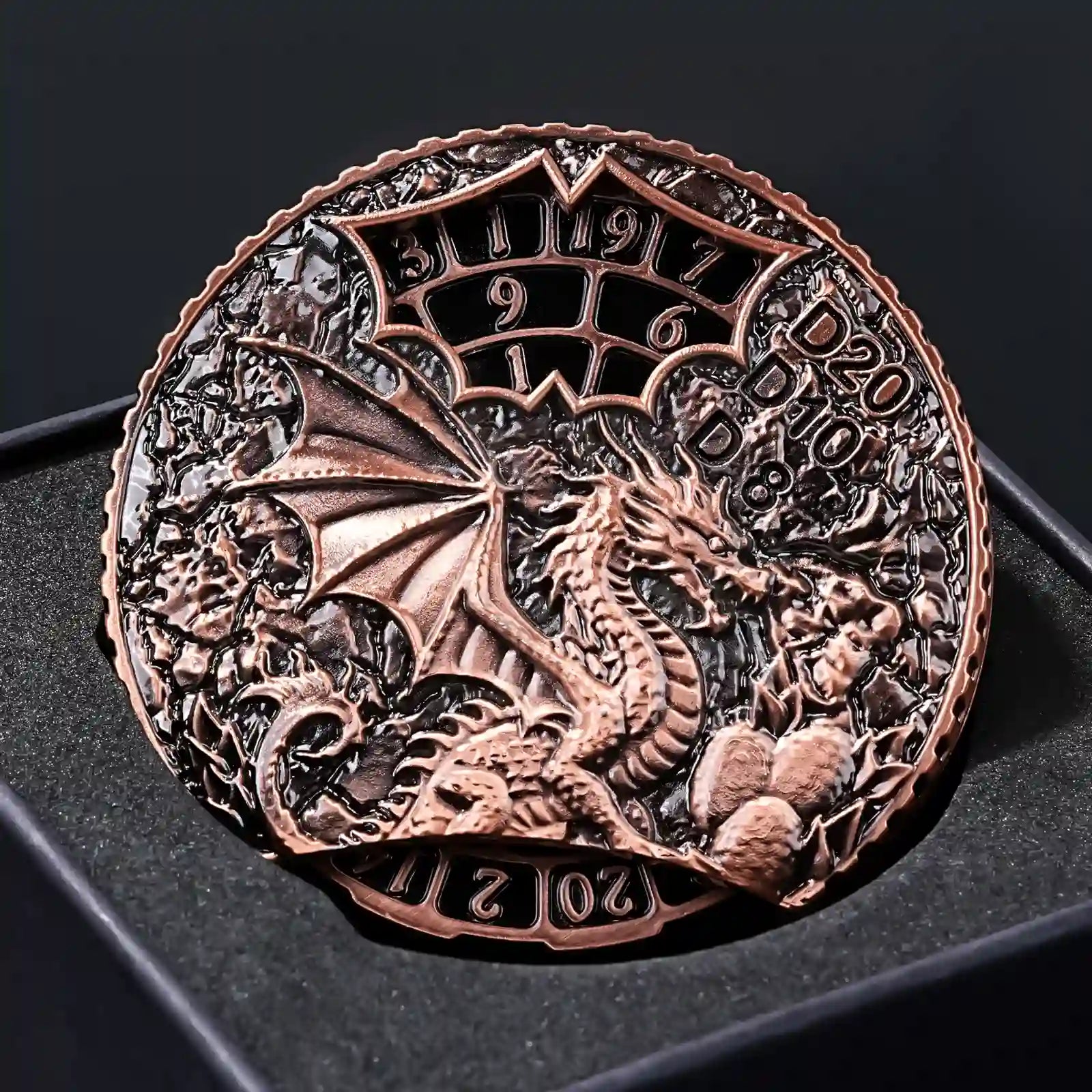 Unique dice spinner DND Death theme metal dice