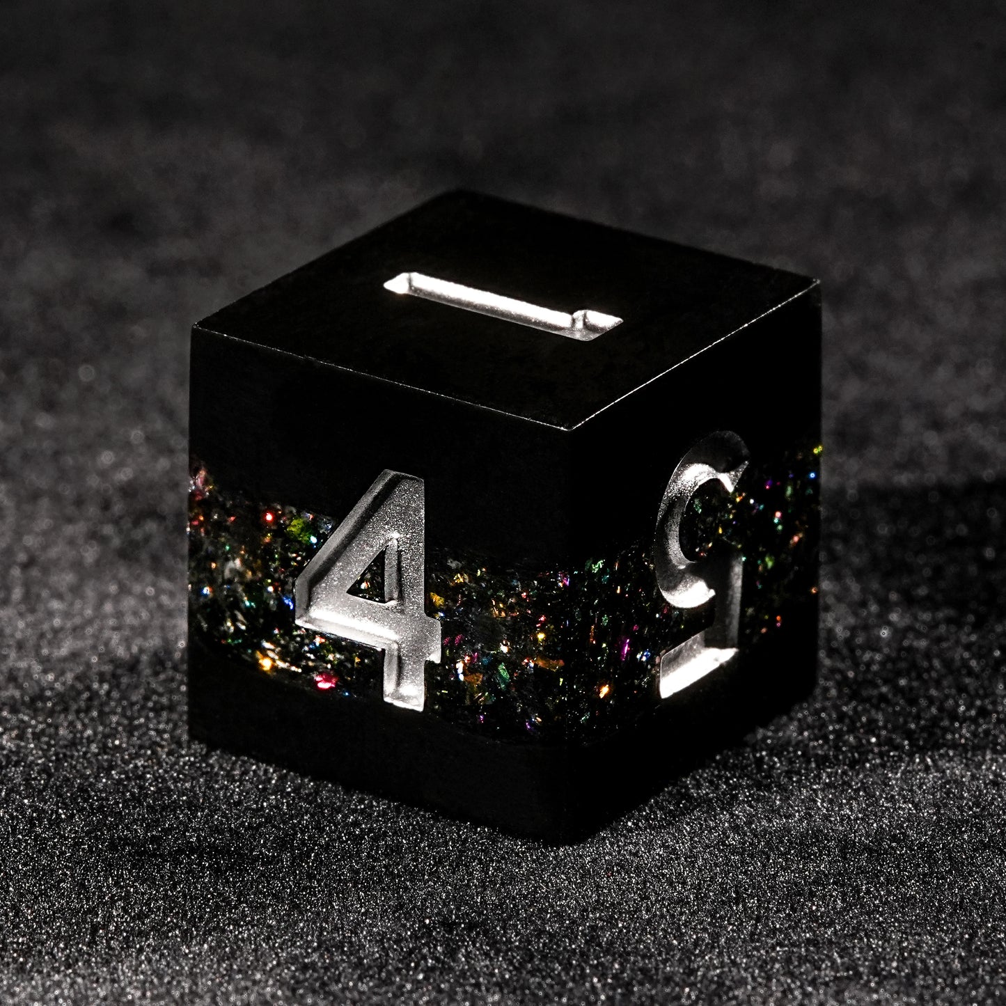 Dark Glamour: Galactic Phantom Light Resin DND D6 Dice  | Bear Dice