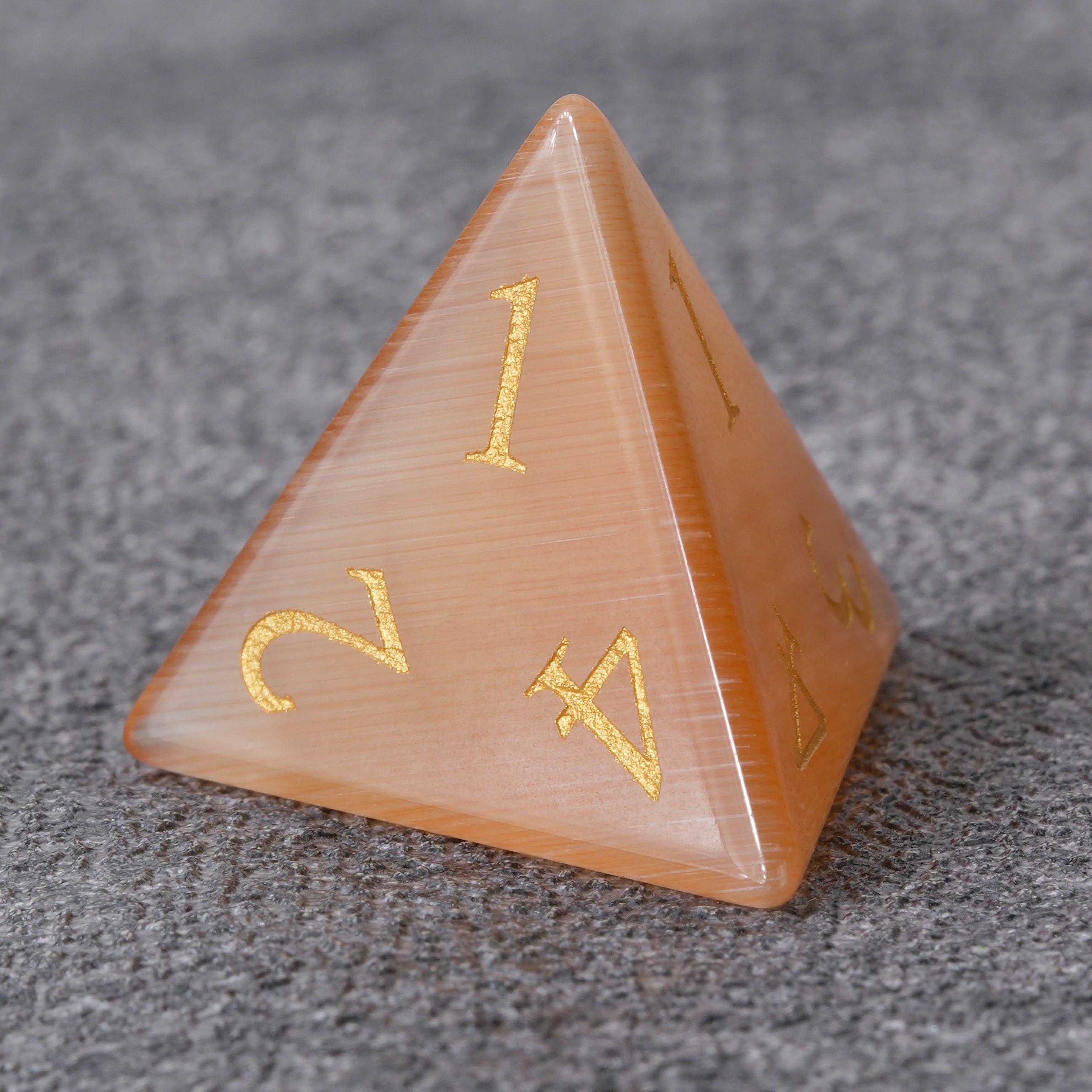 Orange Cat's Eye DND Gemstone Dice Set