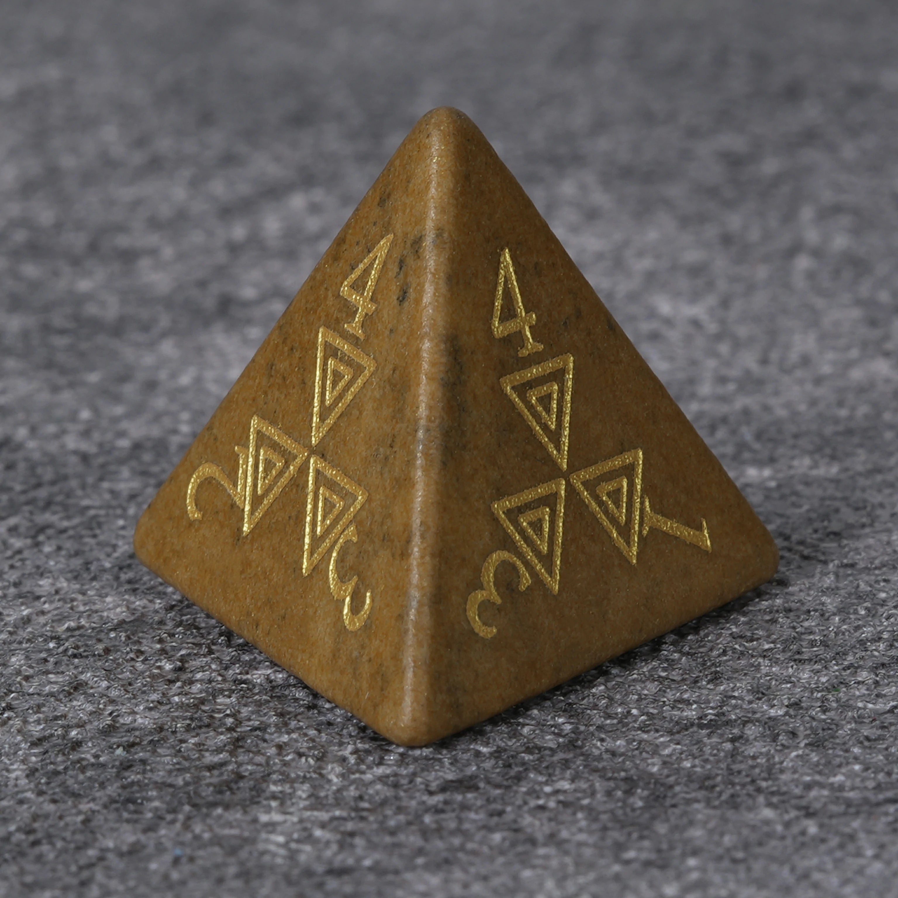 Yellow-Brown Geometric Totem Gemstone Dice Set