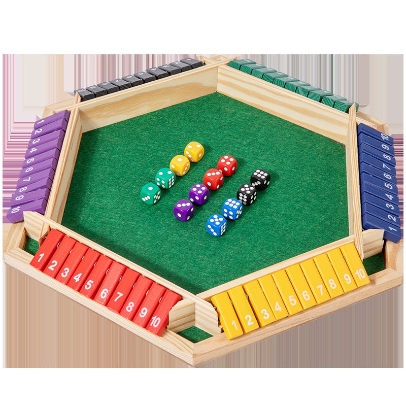 6-Player Colorful Shut-the-Box Dice Game | Bear Dice