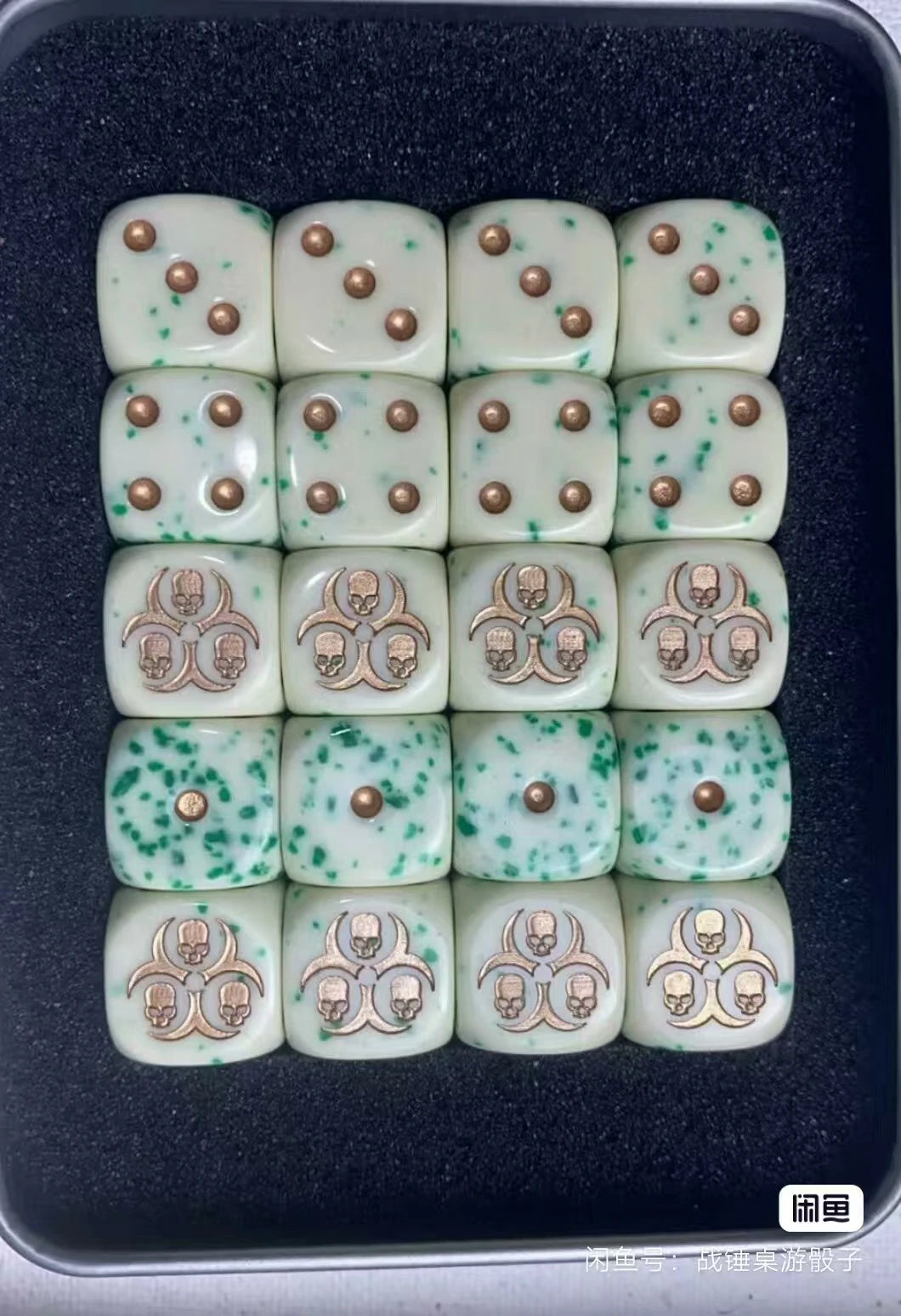 Warhammer 40K Death Guard White Acrylic D6 Dice | Tabletop RPG Gaming Dice Set
