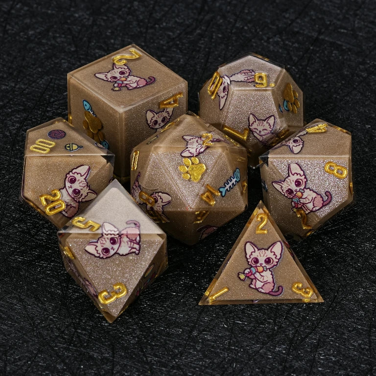 Kickstarter Dice — Devon Rex Polyhedral DND Resin Dice Set