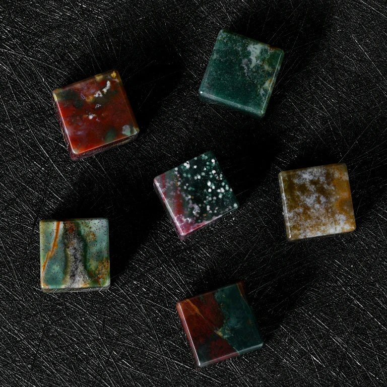 Custom Indian Agate D6 Dice | Personalized Engraved Text, Logo & Numbers