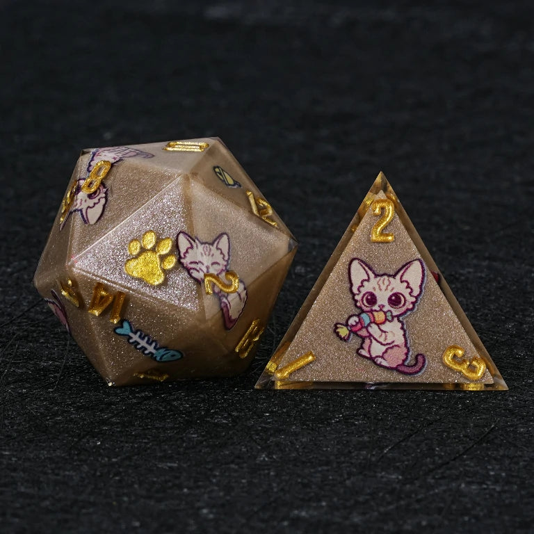 Kickstarter Dice — Devon Rex Polyhedral DND Resin Dice Set
