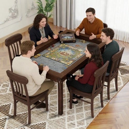63 - inch x 40 - inch game table with removable tabletop, in vintage brown - Bear Dice