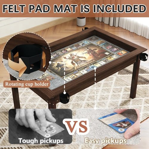 63 - inch x 40 - inch game table with removable tabletop, in vintage brown - Bear Dice