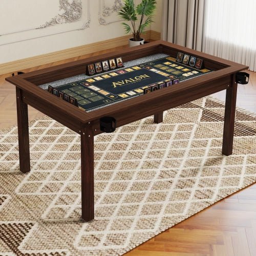 63 - inch x 40 - inch game table with removable tabletop, in vintage brown - Bear Dice