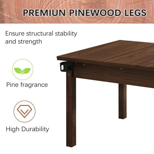 63 - inch x 40 - inch game table with removable tabletop, in vintage brown - Bear Dice