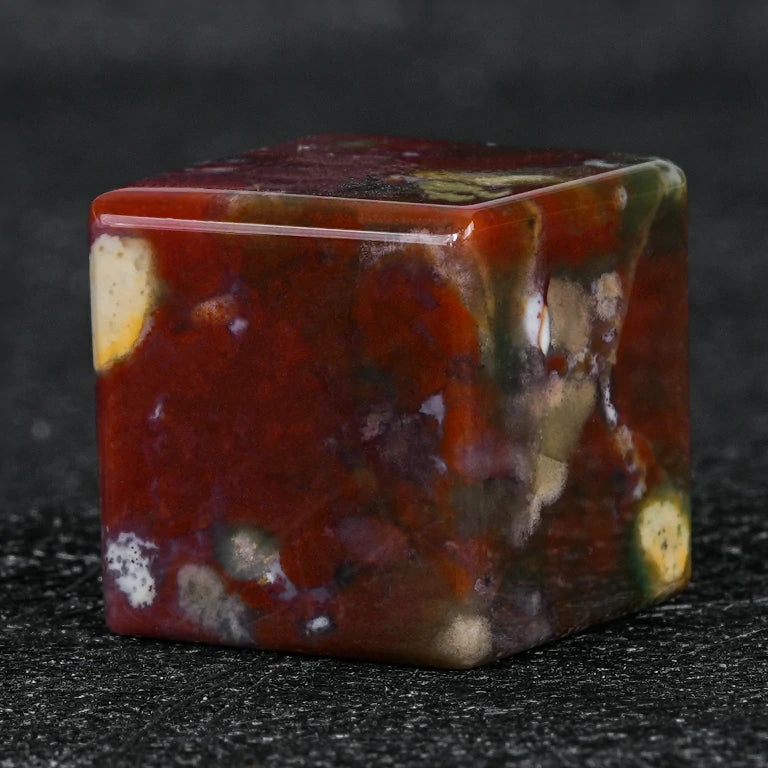 Custom Indian Agate D6 Dice | Personalized Engraved Text, Logo & Numbers