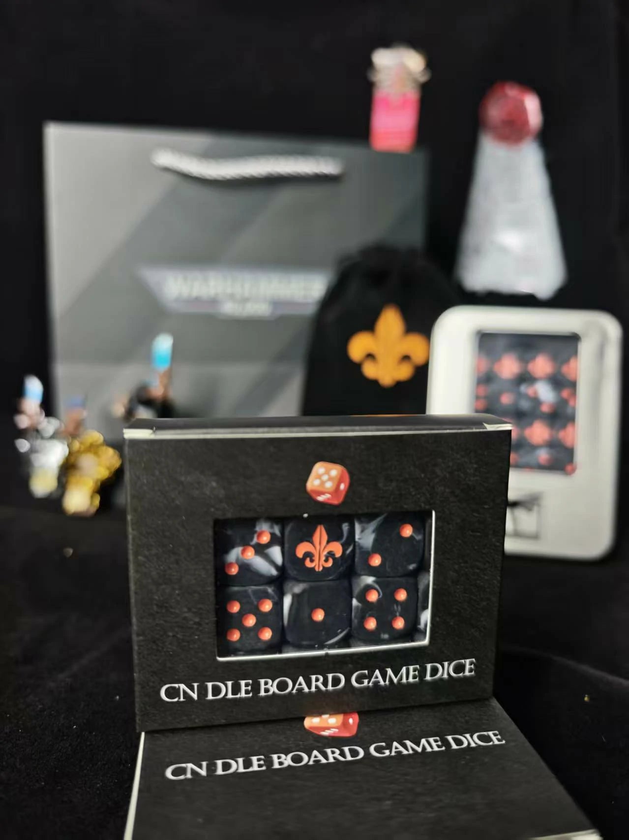 Warhammer 40K Sisters of Battle Black Swirl Acrylic D6 Dice