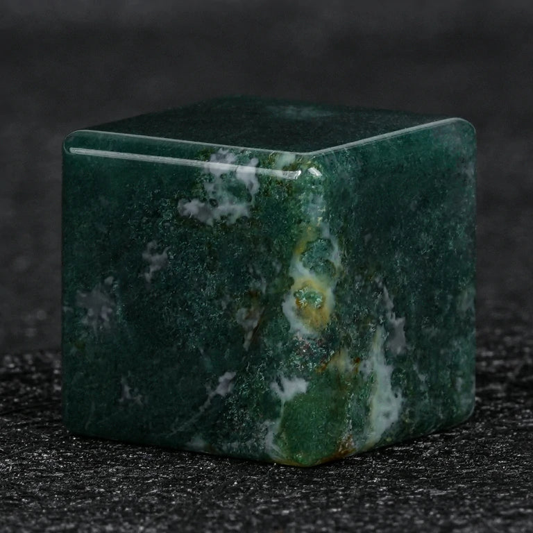 Custom Indian Agate D6 Dice | Personalized Engraved Text, Logo & Numbers