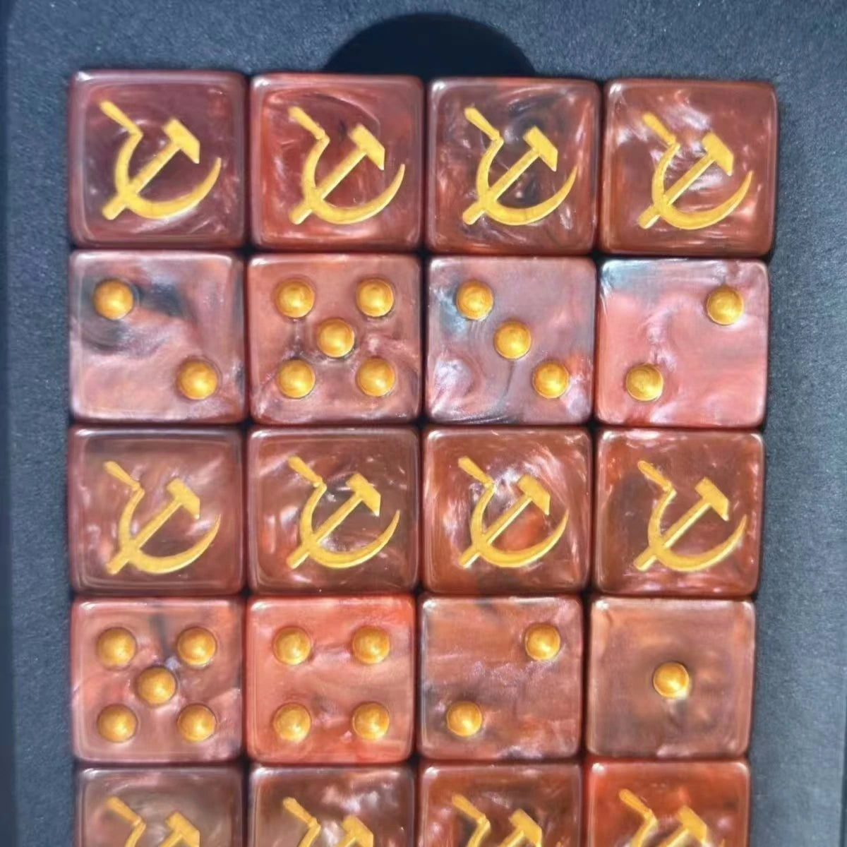 Warhammer 40K Communist Hammer and Sickle Acrylic D6 Dice