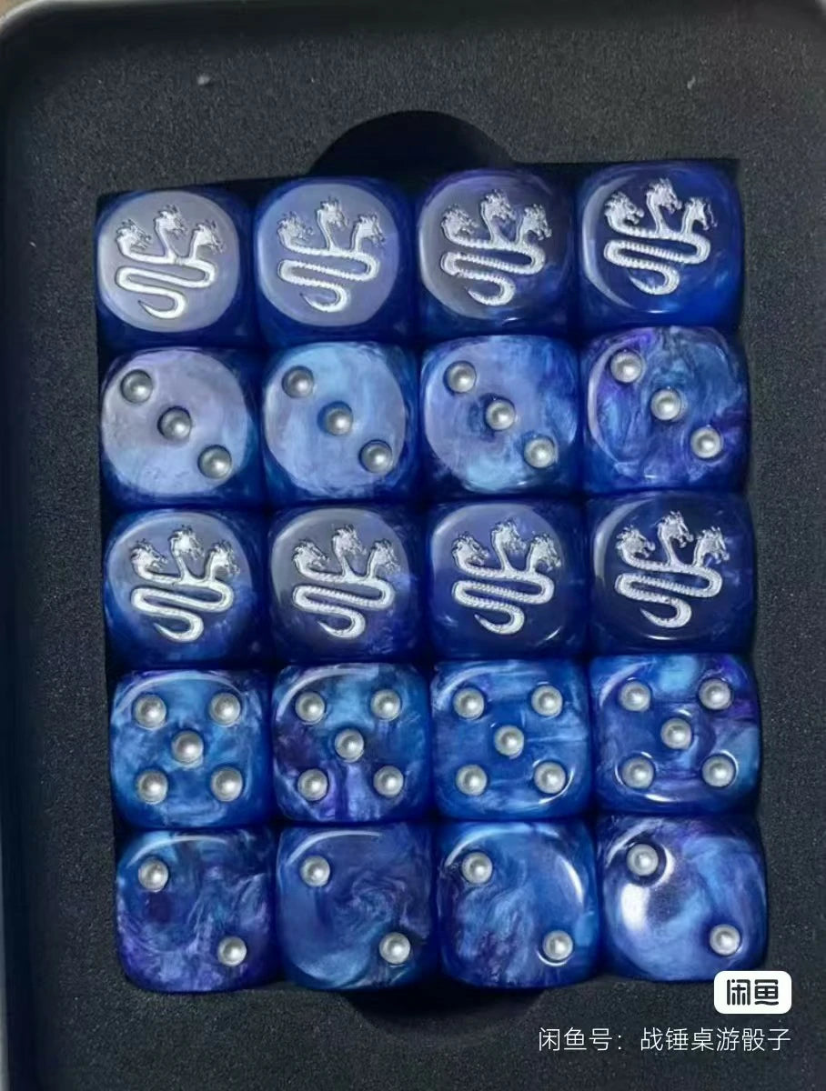 Warhammer 40K Alpha Legion Blue Acrylic D6 Dice | Tabletop RPG Gaming Dice