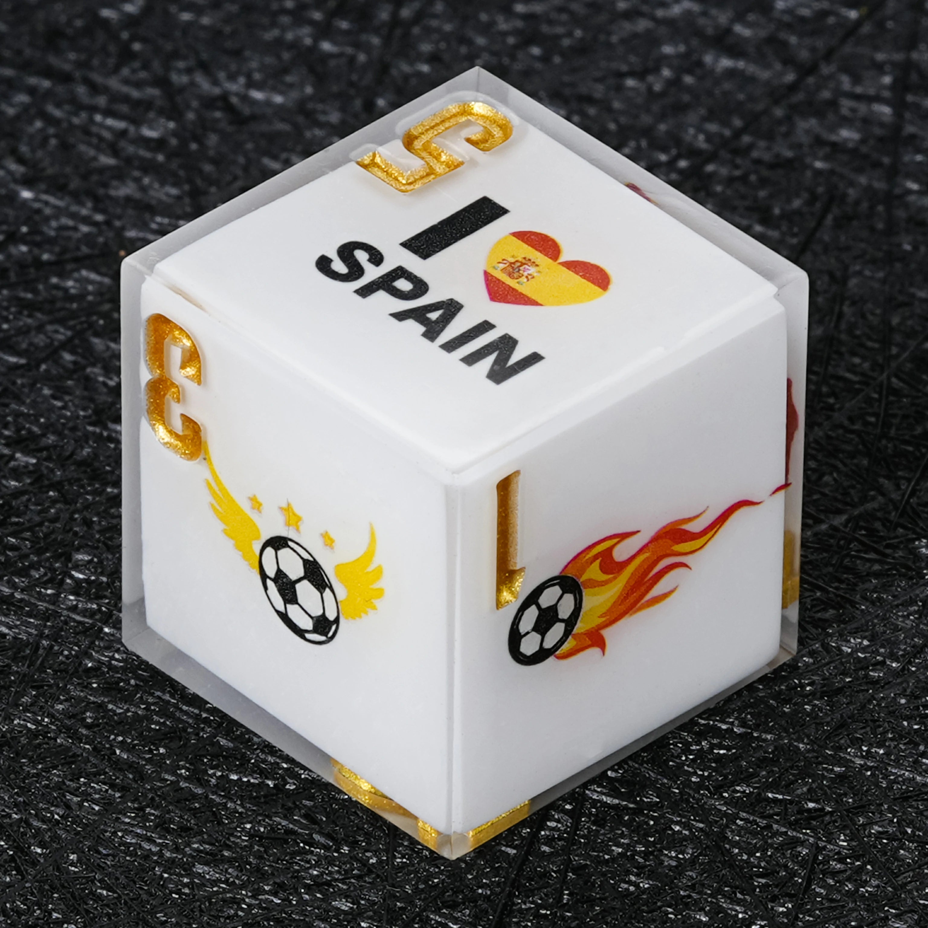 Spain Soccer Resin DND Dice Set – World Cup Kickstarter Edition