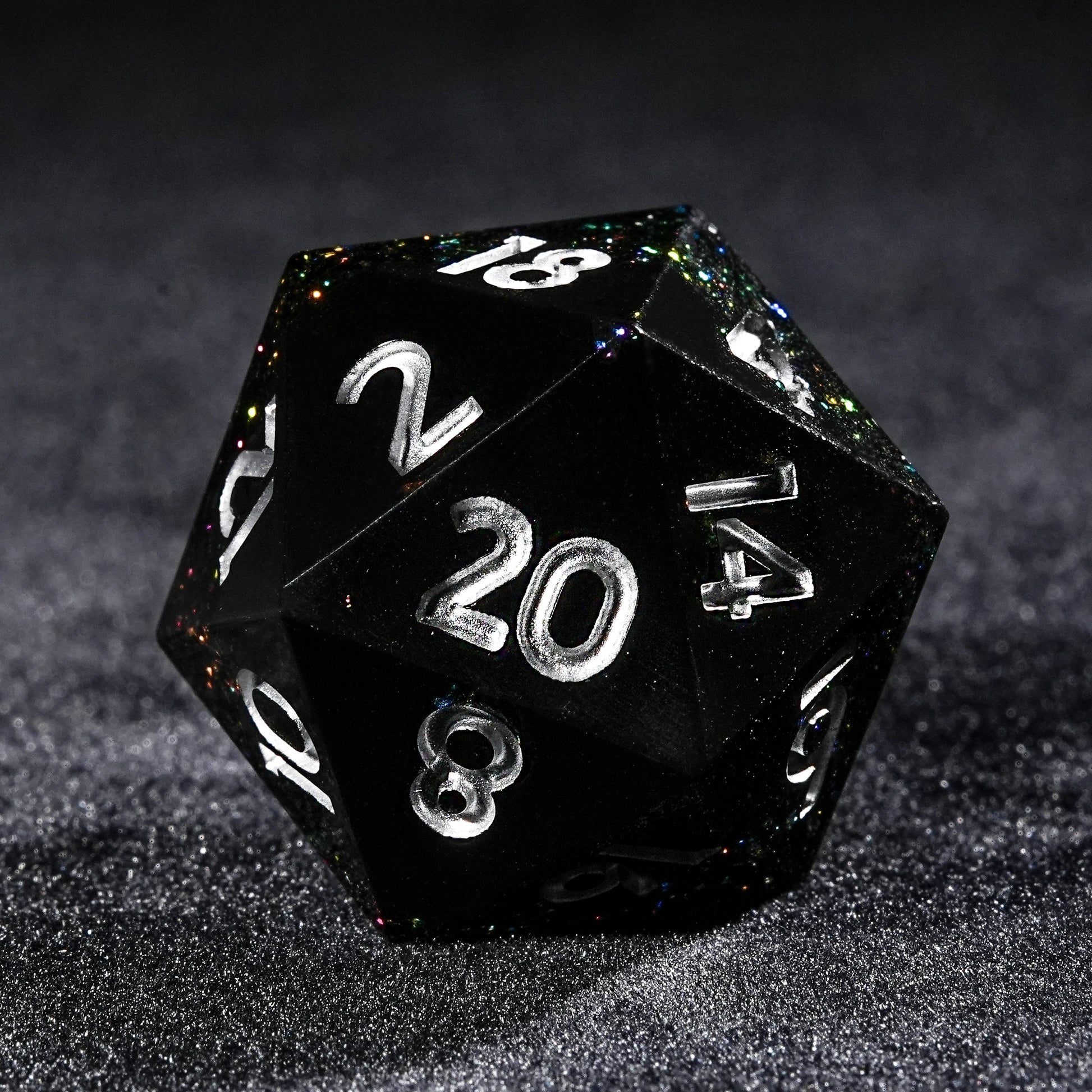 Dark Glamour: Galactic Phantom Light Resin DND D20  Dice  | Bear Dice