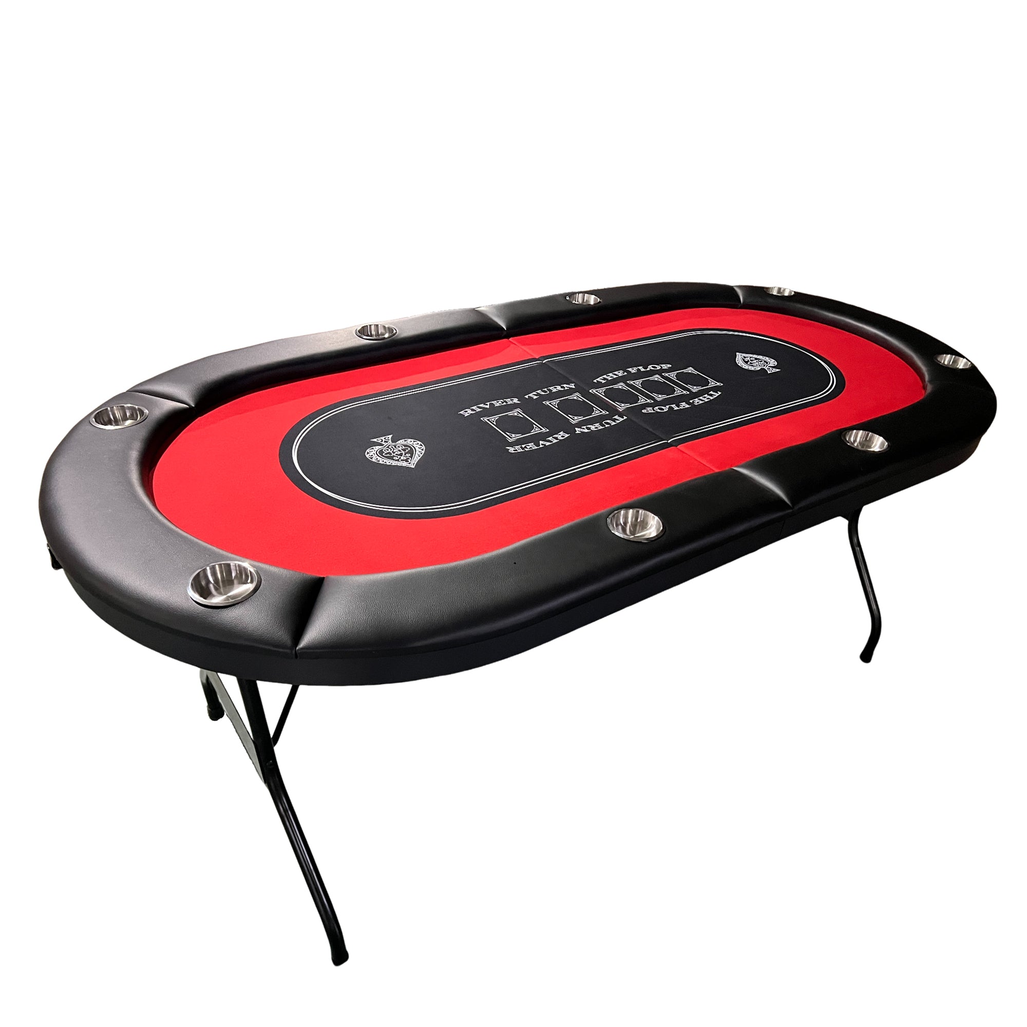 71-Inch Foldable Portable Red Felt Poker Table – Suitable for Casino-Grade Texas Hold'em | Bear Dice