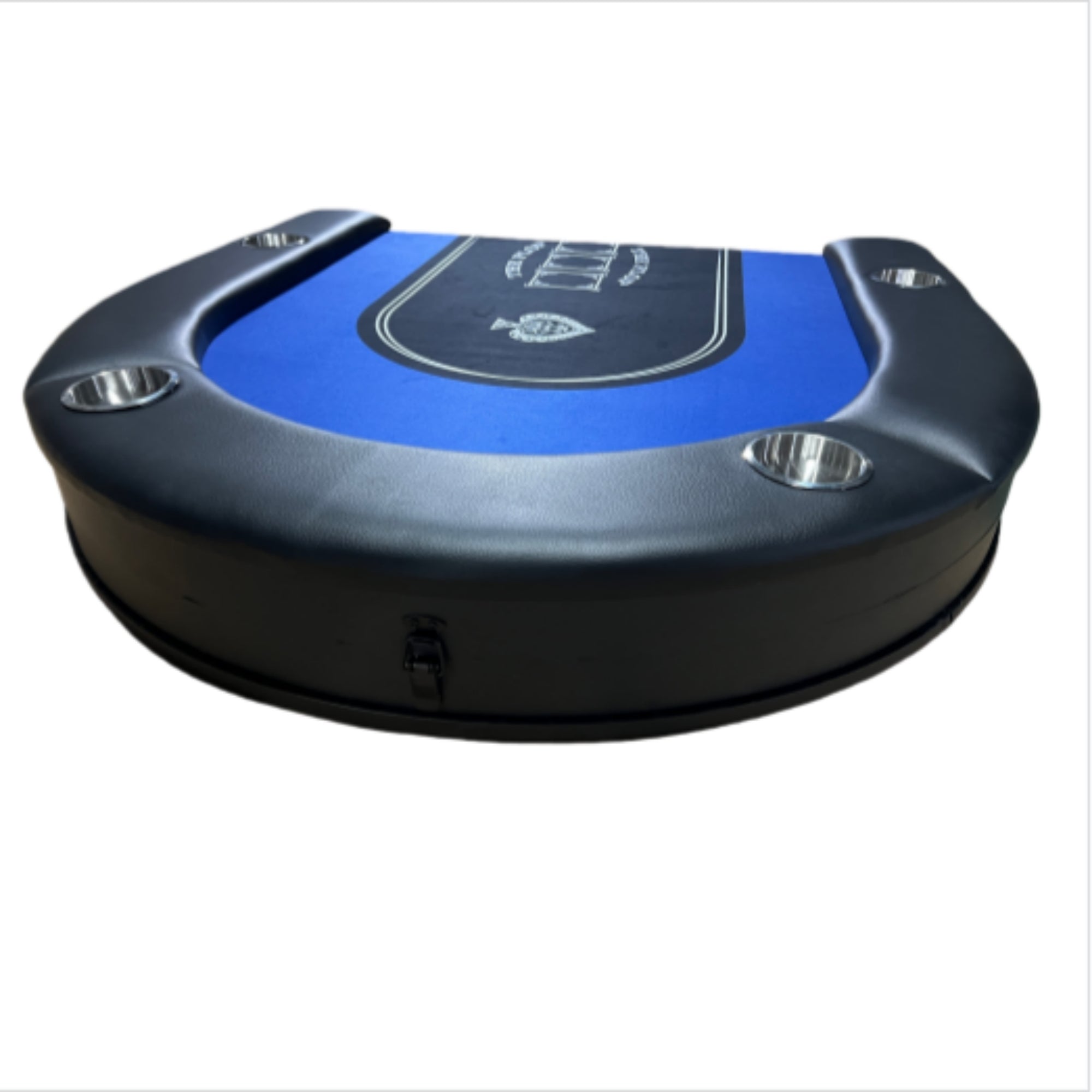 71-Inch Foldable Portable blue felt Poker Table with Soft Padded Rail | Bear Dice