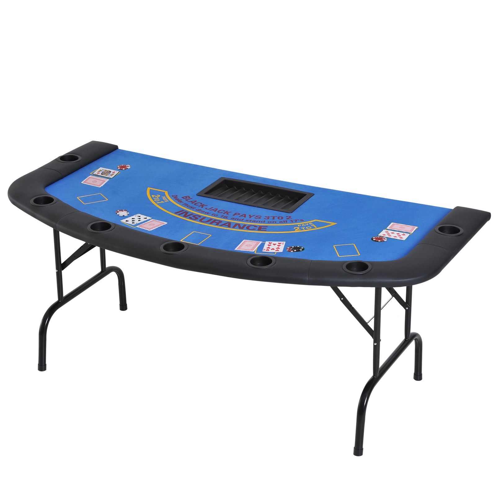 72-Inch Foldable Portable Poker & Game Table (Suitable for Blackjack) | Bear Dice