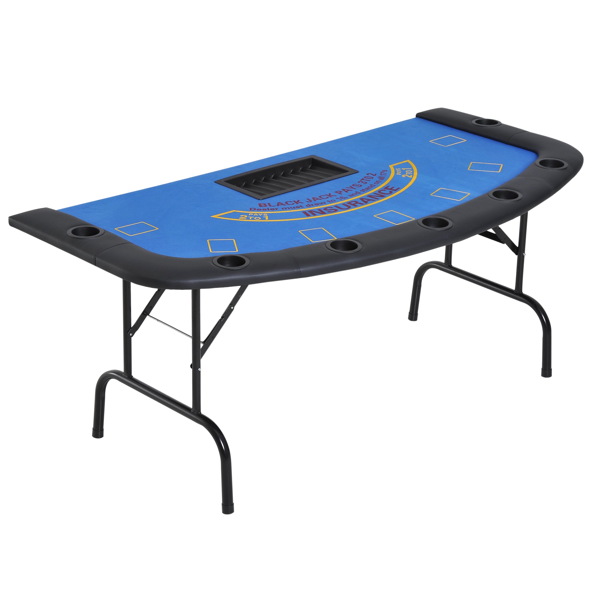 72-Inch Foldable Portable Poker & Blackjack Table | Bear Dice
