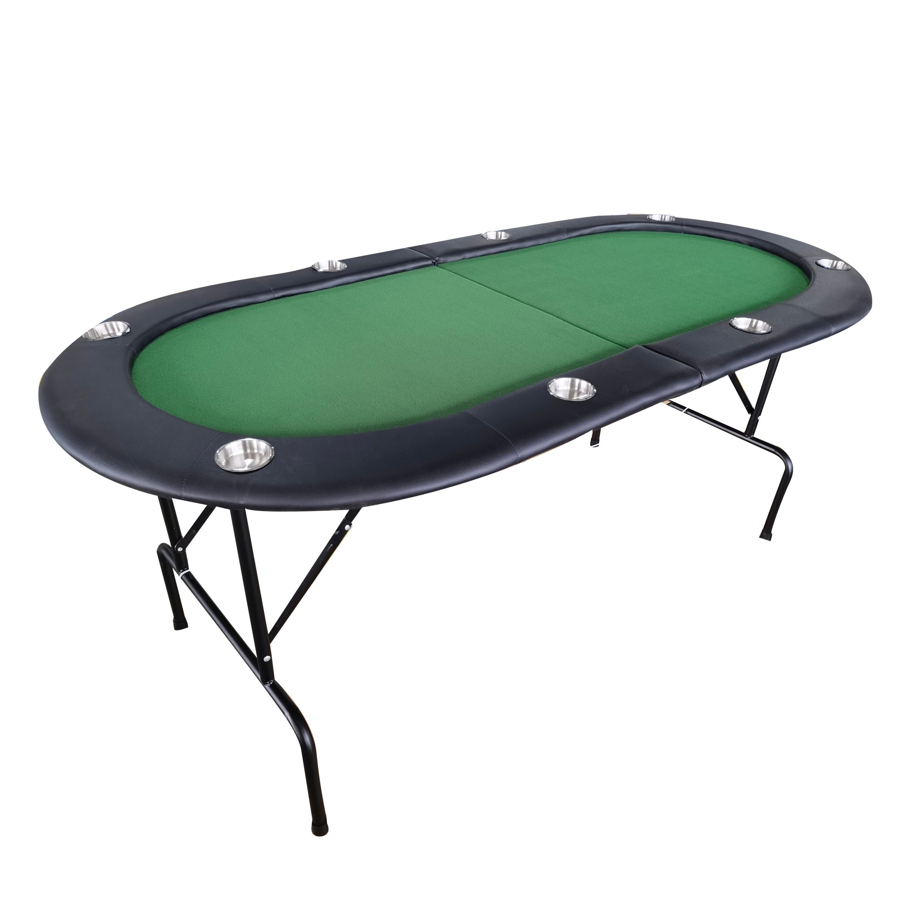 73-Inch Green Oval Foldable Poker Table | Bear Dice