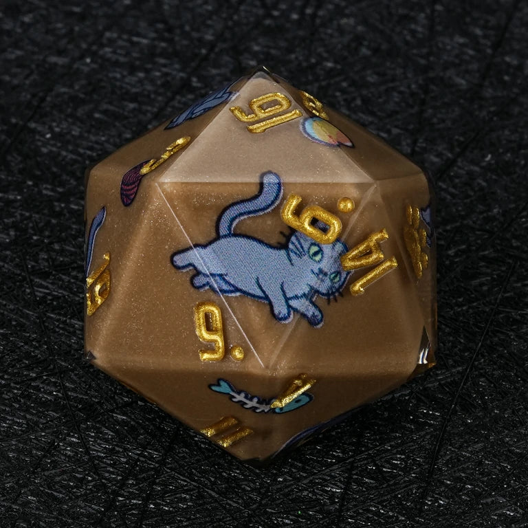 Kickstarter Dice — Russian Blue Cat Polyhedral DND Resin Dice Set