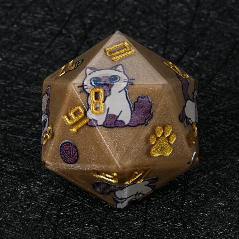 Kickstarter Dice — Ragdoll Cat Polyhedral DND Resin Dice Set
