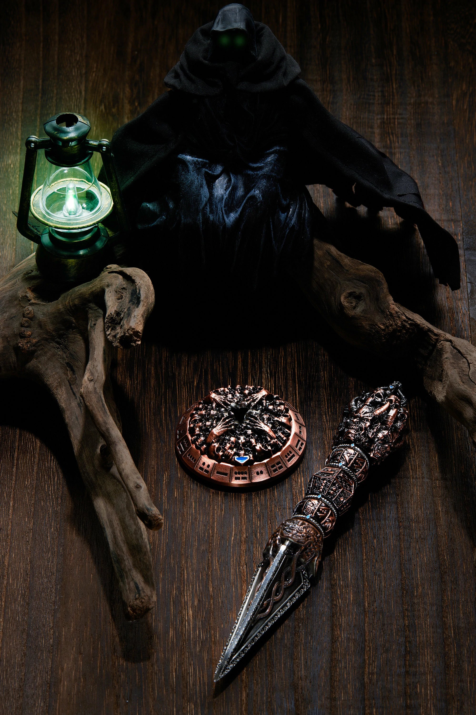 7-in-1 Demon-Slaying Staff Metal Spinner Dice | Premium Metal RPG Dice Set