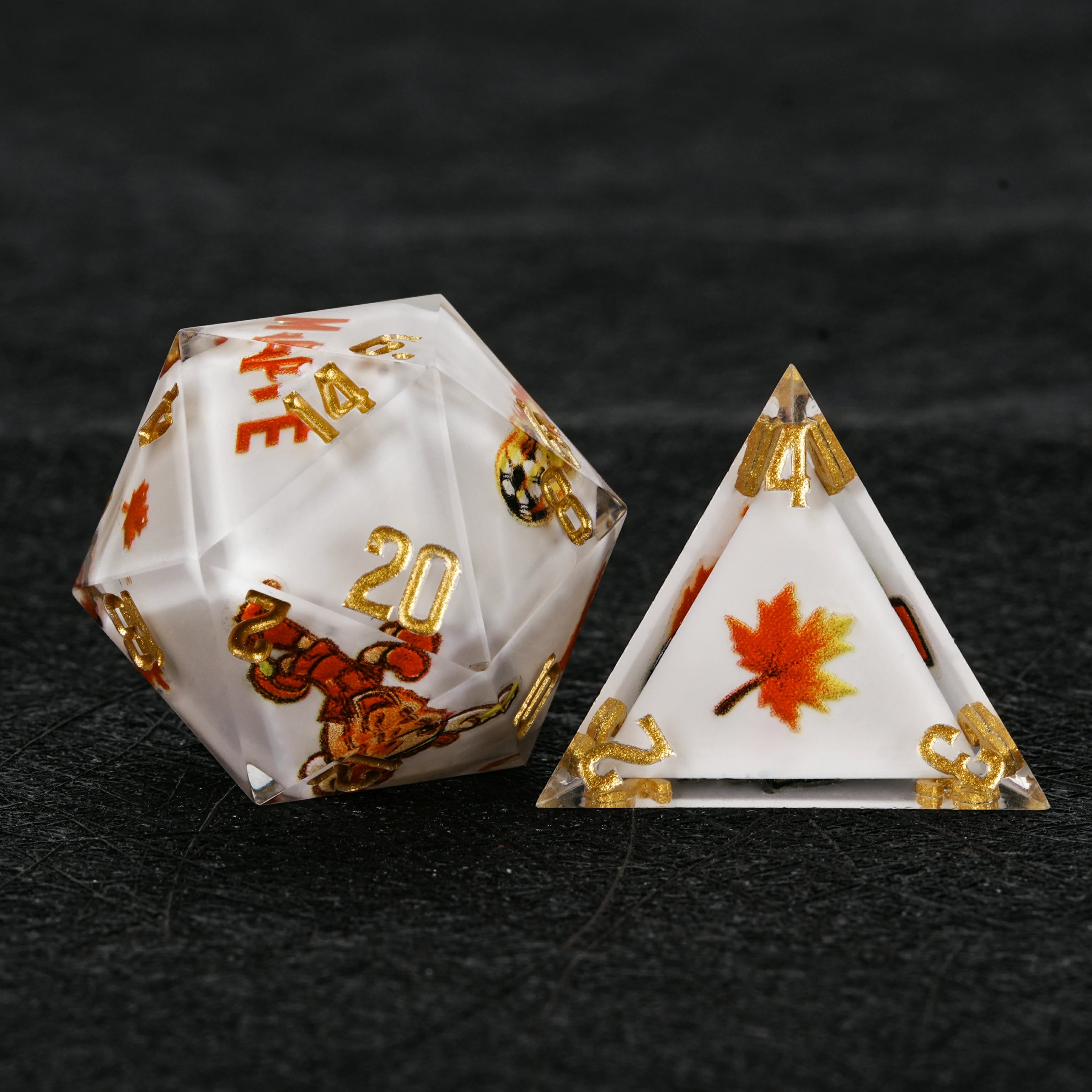 Canada Soccer DND Dice Set – World Cup Kickstarter White Resin 7-Piece RPG Dice