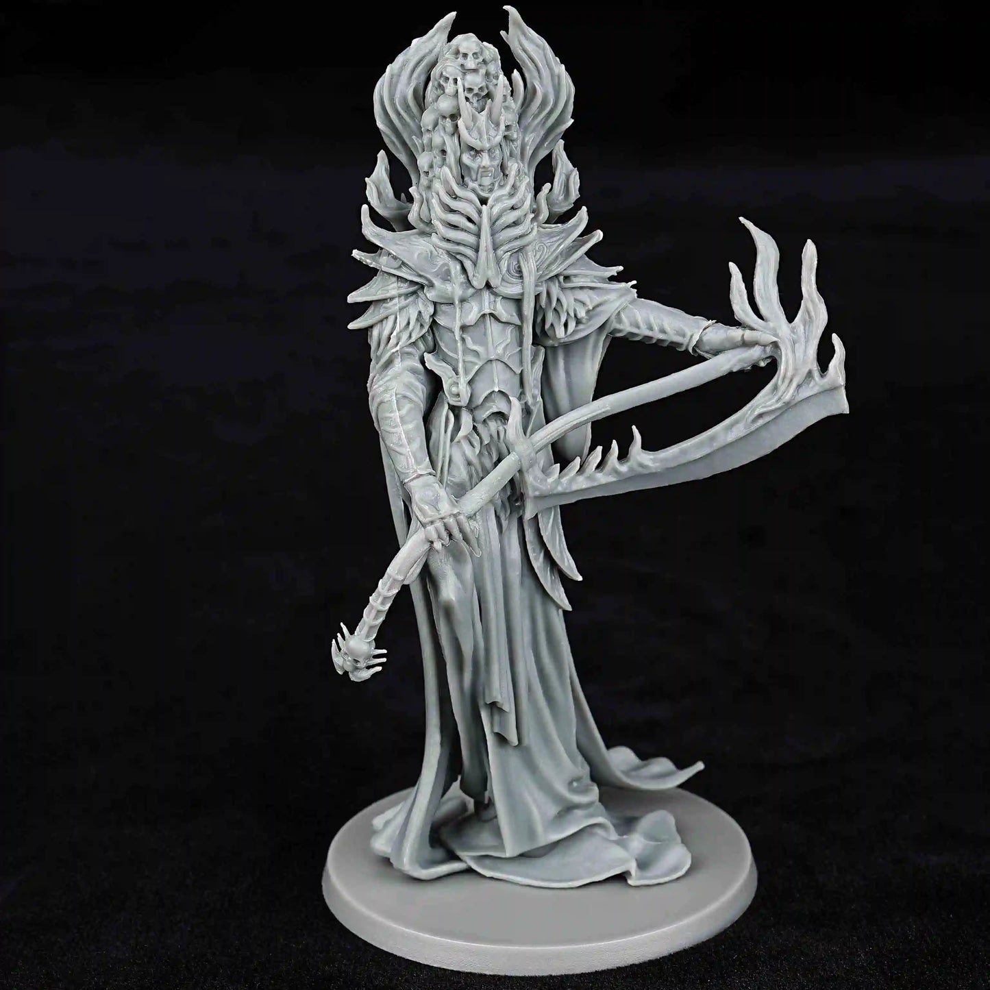 3D Printed Skeleton Robe Fire Scytheist Model, dnd Fantasy Adventure Choice